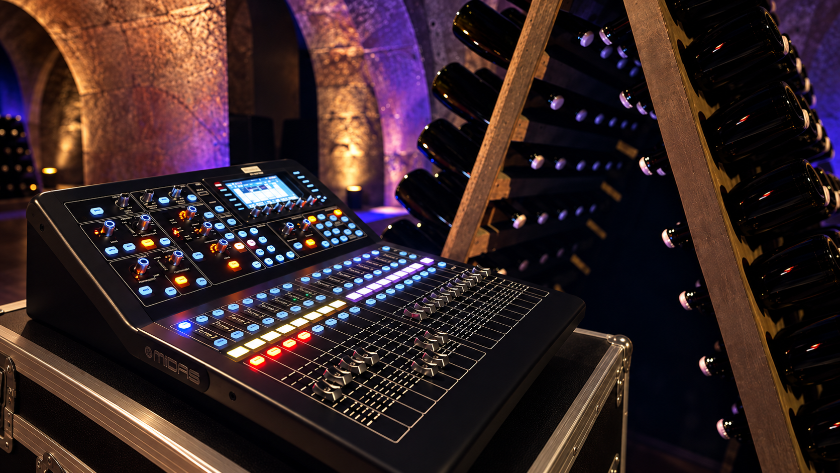 Audio mixer in the winery